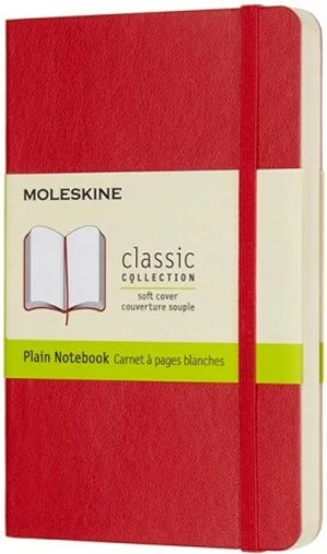 Moleskine - zápisník - měkký, čistý, červený S