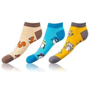 Bellinda 
CRAZY IN-SHOE SOCKS 3x - Modern Colorful Low Crazy Socks Unisex - Brown - Yellow - Blue