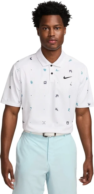 Nike Tour Icon Print White/Black XL Polo-Shirt