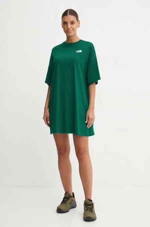 Šaty The North Face Essential Tee Dress zelená farba, mini, oversize, NF0A87NFNL11