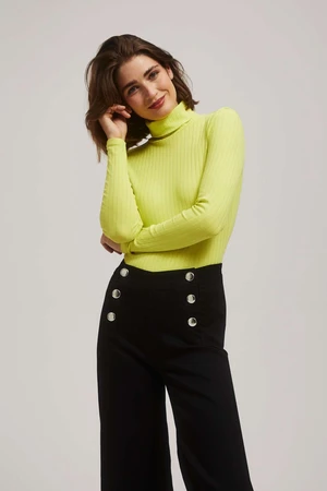 Ribbed turtleneck blouse