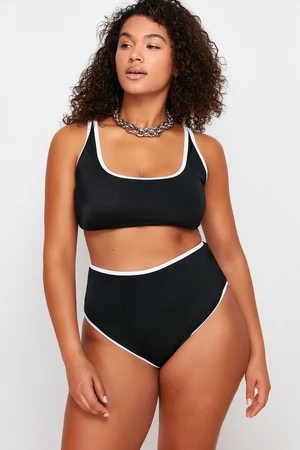 Trendyol Curve Black High Waist Bikini Bottom