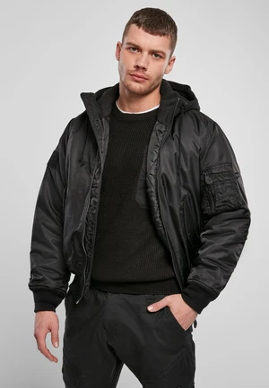 MA1 Hooded Bomber Jacket - Black