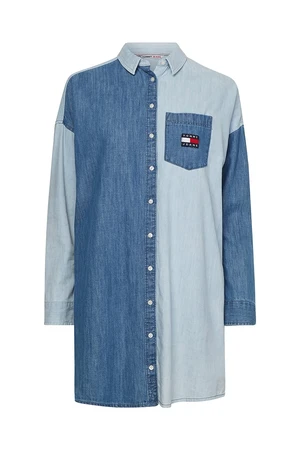 Tommy Jeans Šaty - TJW ARCHIVE DENIM SHIRT DRESS modré