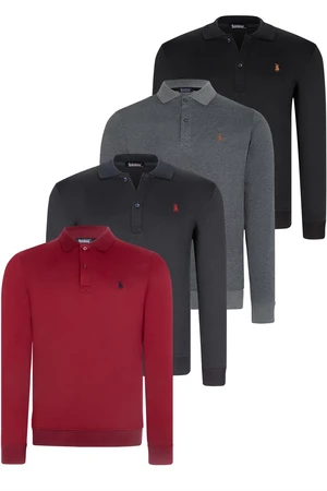 QUADRUPLE SET V4007 DEWBERRY MEN'S SWEATSHIRT-BLACK-NAVY-ANTHRACITE-BURGUNDY