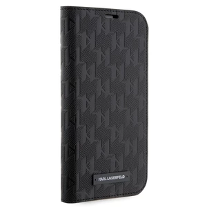 Flipové pouzdro Karl Lagerfeld PU Saffiano Monogram Book pro Apple iPhone 13 Pro, černá