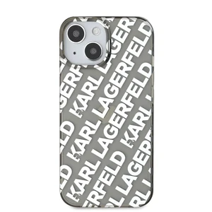 Zadní kryt Karl Lagerfeld IML Electroplated Repeated Logo Apple pro iPhone 15, stříbrná