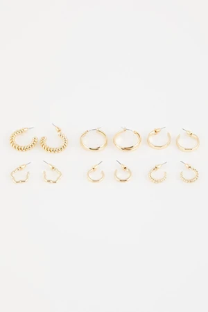 DEFACTO Women's 6-Piece Gold Hoop Earrings