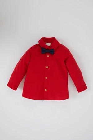 DEFACTO Baby Boy Red Long Sleeve Shirt Bow Tie 2-Piece Set