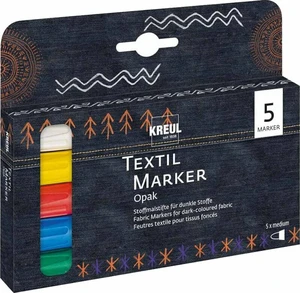 Kreul 92750 Textile Marker Opaque Set Set di pennarelli tessili 2 - 4 mm 5 pezzi