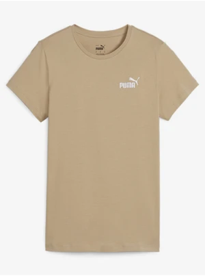 Béžové dámske tričko Puma ESS+ Embroidery Tee