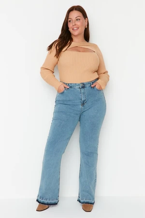 Trendyol Curve Light Blue High Waist Flare Fit Jeans