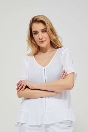 Viscose shirt with frills