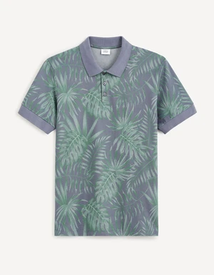 Celio Polo T-shirt Cepalm with leaves - Men