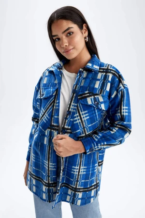 DEFACTO Regular Fit Flanel Plaid Long Sleeve Tunic