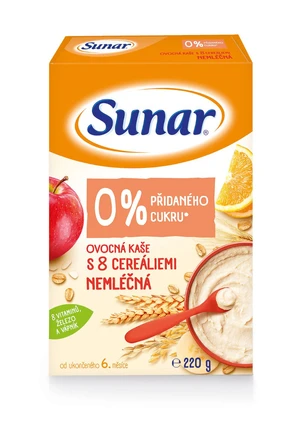 Sunar Ovocná kaše s 8 cereáliemi nemléčná 220 g