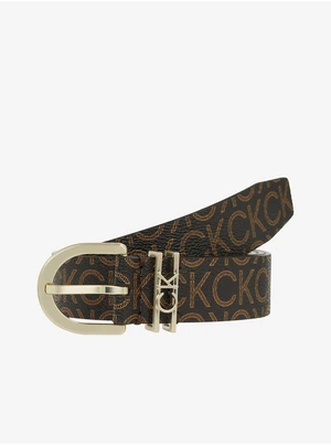 Dark brown women's patterned belt Calvin Klein - Women