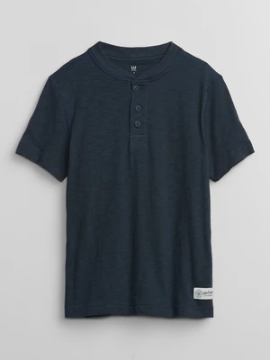 Navy blue boys' T-shirt with GAP buttons