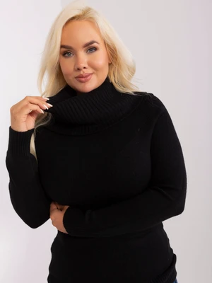 Black women's sweater plus size with viscose