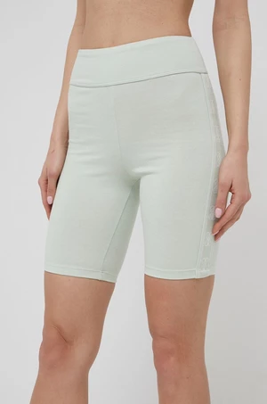 Kraťasy Guess dámské, zelená barva, s aplikací, high waist