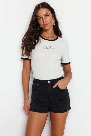 Trendyol Black High Waist Denim Shorts