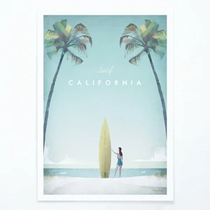 Plakat Travelposter California, 30 x 40 cm