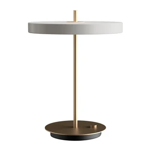 Jasnoszara lampa stołowa LED ze ściemniaczem i metalowym kloszem (wysokość 41,5 cm) Asteria Table – UMAGE