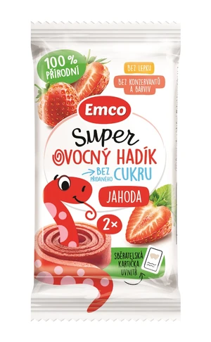 Emco Super ovocný hadík jahoda 20 g