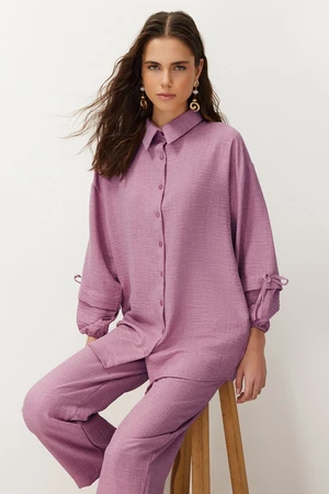 Trendyol Powder Linen Look Woven Two Piece Set