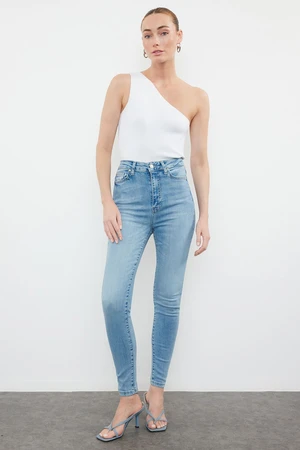 Trendyol Blue Premium High Waist Skinny Jeans