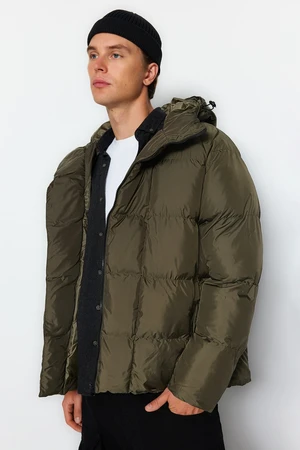 Trendyol Khaki Oversize Water and Wind Resistant Puffer Winter Jacket