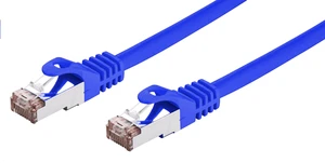 Kabel C-TECH CB-PP6F-025B patchcord Cat6, FTP, modrý, 0,25m