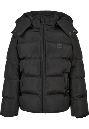 Boys' Puffer Hooded Jacket Black