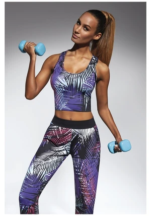 Bas Bleu JAMAICA-TOP 30 sporty crop top with a fashionable print