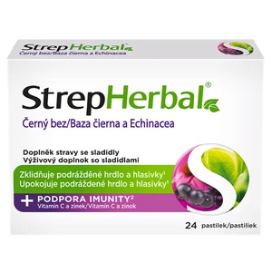 STREPHERBAL Černý bez a echinacea  24 pastilek