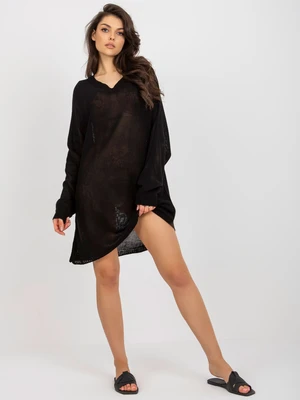 Black summer knitted dress