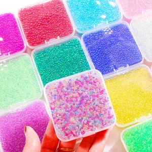 50g/Box Bubble Ball Beads 1-3mm Glass Bead With Box For Resin Fillings Crystal Epoxy Mold Filler DIY Nail Art Decor Crafts