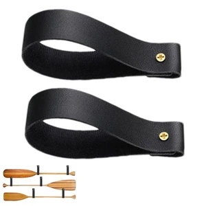 Leather Strap Hanger Corrosion-Resistant PU Leather Wall Mounted Straps Wall Mounted Rope For Clothes And Towel