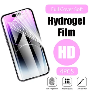 4PCS Hydrogel Film for IPhone 12 13 Pro Max Mini Screen Protectors for IPhone 11 12 Pro XS Max XR X 6 7 8 Plus SE Film Not Glass