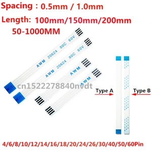 10Pcs 4Pin 5/6/7/8/9/10 Pin FFC FPC AWM 20624 80C 60V VW-1 0.5mm 1mm Pitch Flat Flexible Cable 5/10/15/20/25/30/40cm