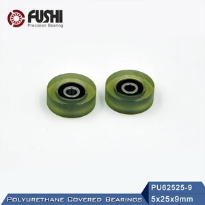 PU 625 Polyurethane Covered Bearing 5*25*9 mm ( 2 Pcs ) Shaft 5mm PU62525-9 Urethane Cover PU625 Bearings