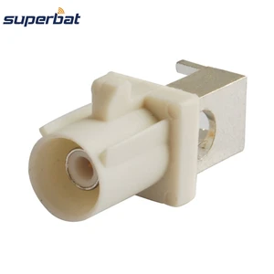 Superbat 10pcs Fakra B white/9001 Male End Launch PCB Mount Right Angle RF Coaxial Connector