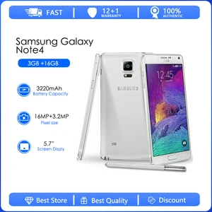 Samsung Galaxy Note 4 Duos N9100 16GB Refurbished-Unlocked Note4 Dual SIM 3.14 Inches android GPRS GSM Cheap Mobile Phone