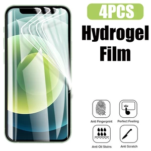 4PCS Hydrogel Film for iPhone 13 12 11 Pro max XS 8 7 6s 6 plus screen protector for iPhone 13 12 mini 11 X XR SE 2020 Soft Film