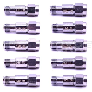 JX SMA Attenuators 2W DC-8GHz Coaxial Fixed Attenuators 1dBi 3dBi 5dBi 10dBi 20dBi 30dBi 50dBi 60dBi Frequency SMA Connectors