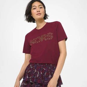 Michael Kors T-shirt - KORS STUDDED TEE burgundy