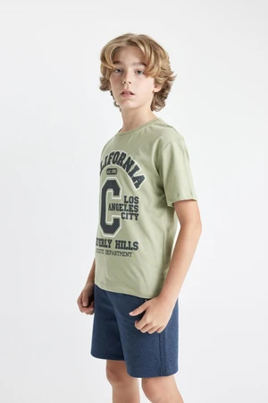 DEFACTO Boy's Crew Neck Printed Short Sleeve T-Shirt