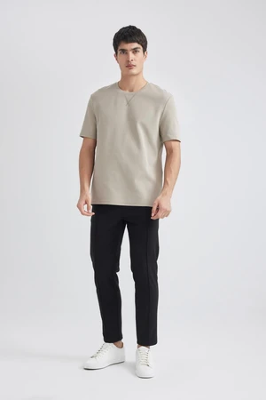 DEFACTO Crop Straight Leg Wool Look Trousers