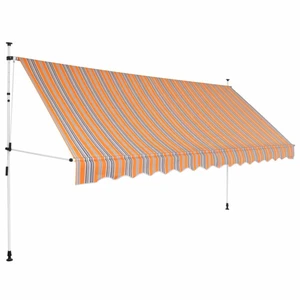 Ručne zaťahovací markíza 350 cm Dekorhome Žlutá / modrá