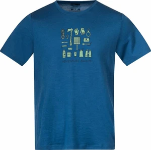 Bergans Graphic Wool Tee Men North Sea Blue/Jade Green/Navy Blue S Camiseta